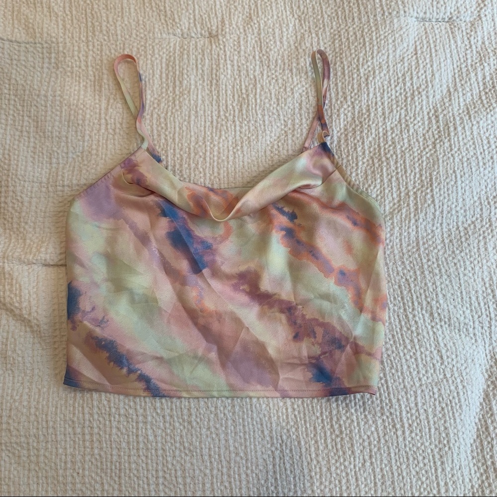Forever 21 silky multi color crop top